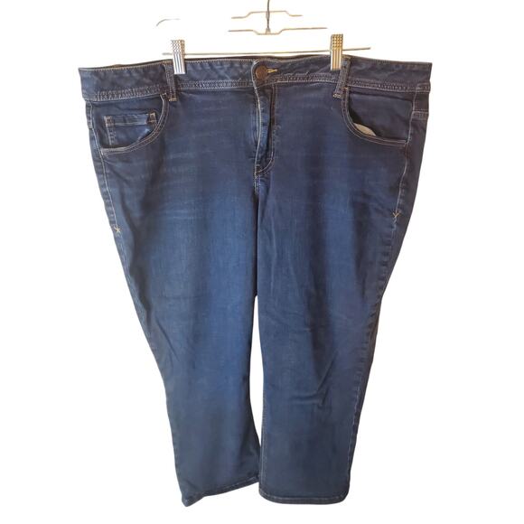 Lane Bryant Dark Wash Crop Jeans, Size 22 - Picture 1 of 5